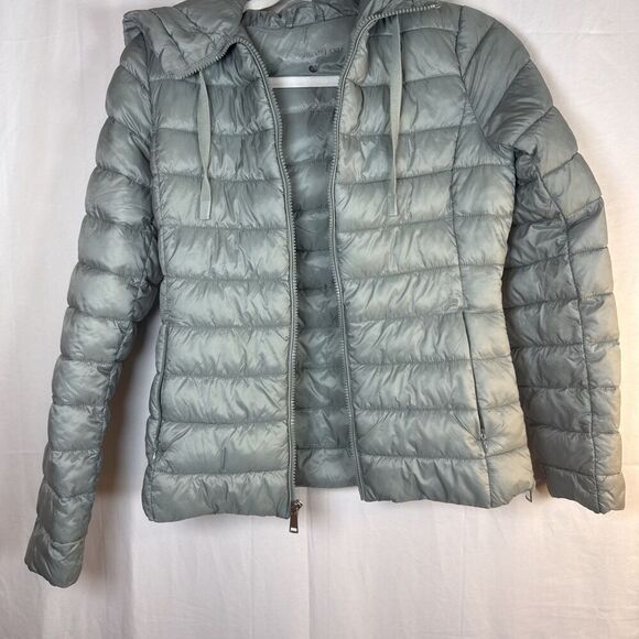 Antonio Melani Light Green Puffer Jacket With Hood Size XS Preowned - Picture 3 of 16